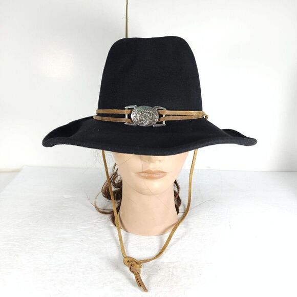 MHT Westerns Master Hatters Of Texas VTG Black Wool Hat Size Small made in USA - Picture 1 of 10